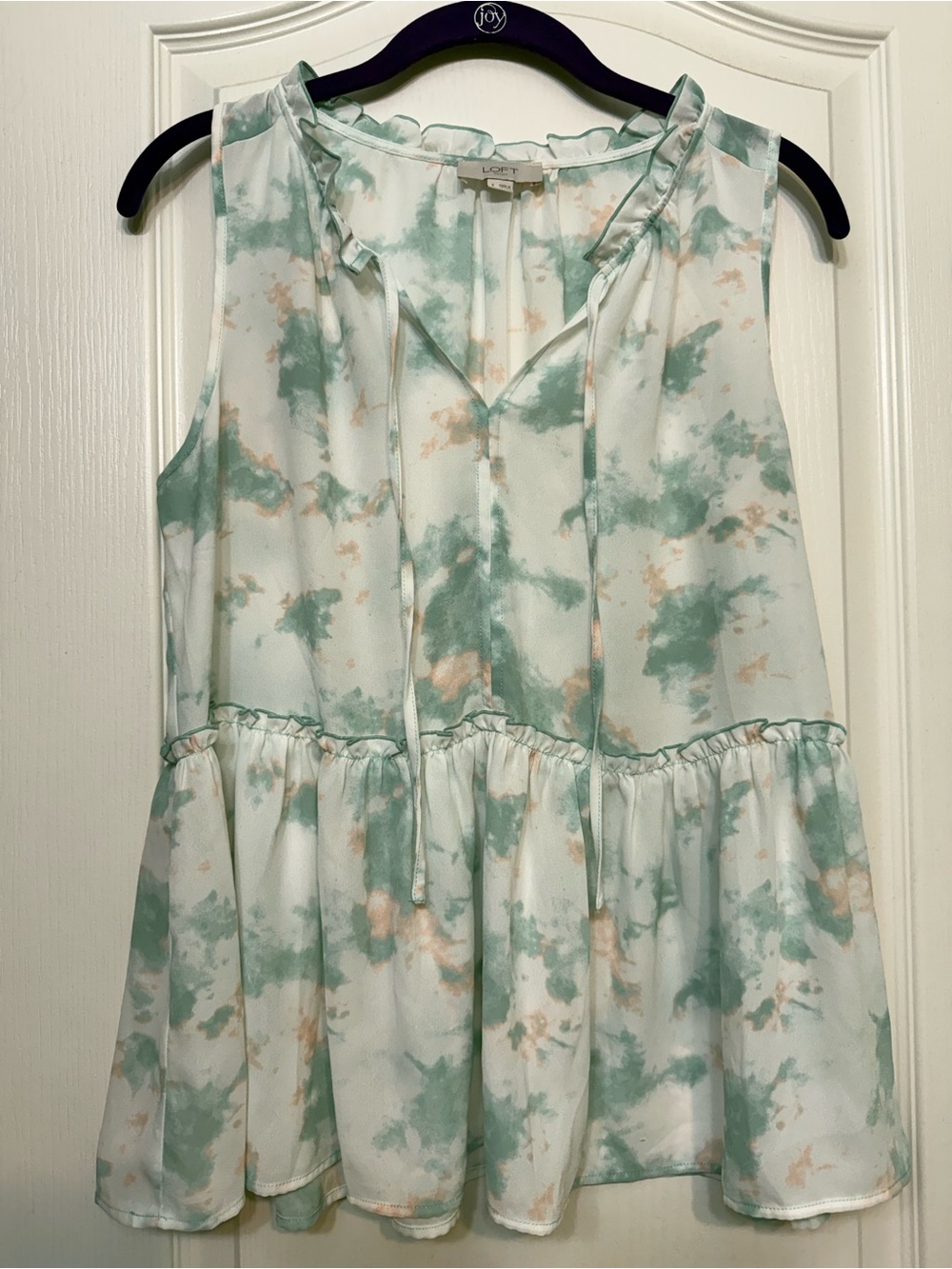 Loft Tie Neck Babydoll Top